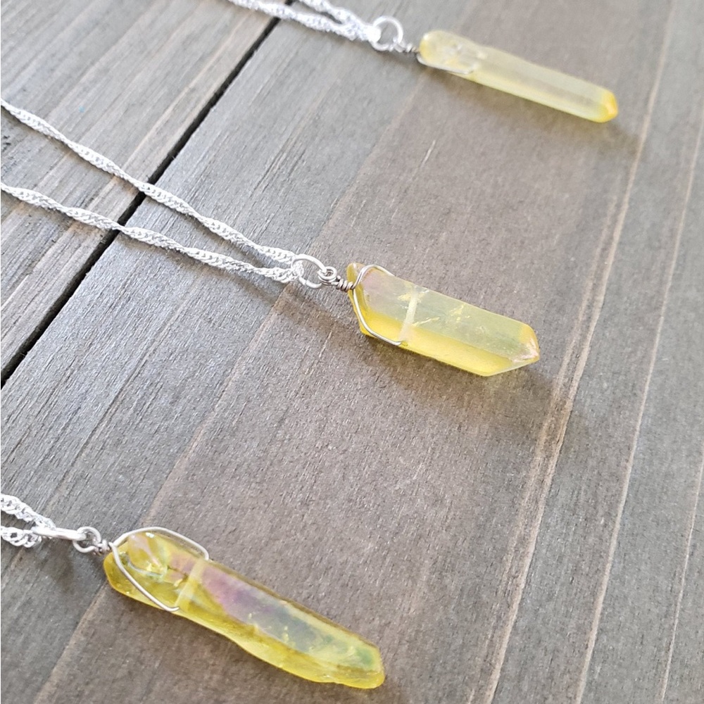 Natural yellow quartz necklace